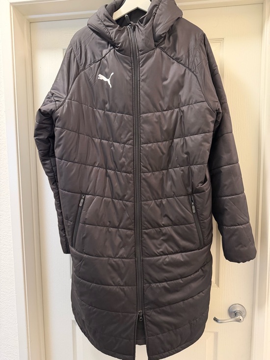 Puma Other - Puma Dark Gray Quilted Puffer Coat with Hood